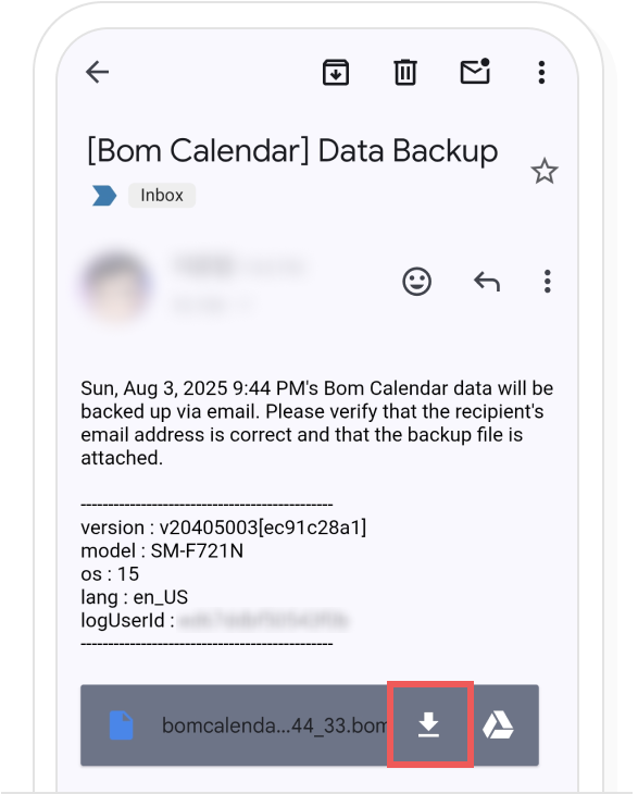 Android data restore, step 1