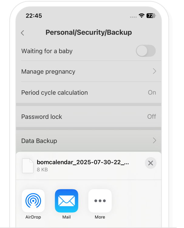 iOS data backup, step 2