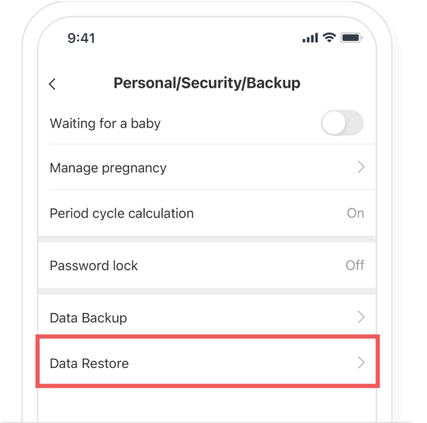iOS data restore, step 7