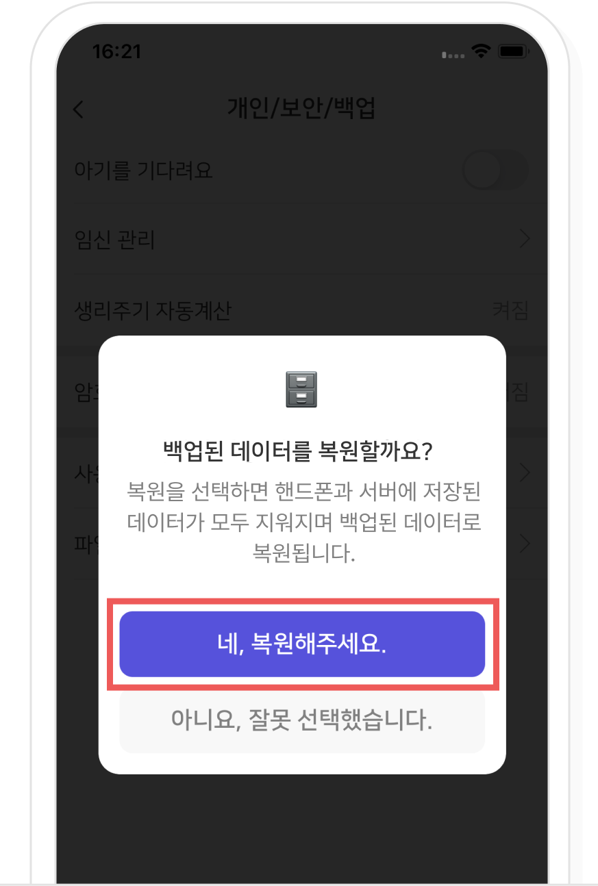 iOS 데이터 복원 9단계 화면