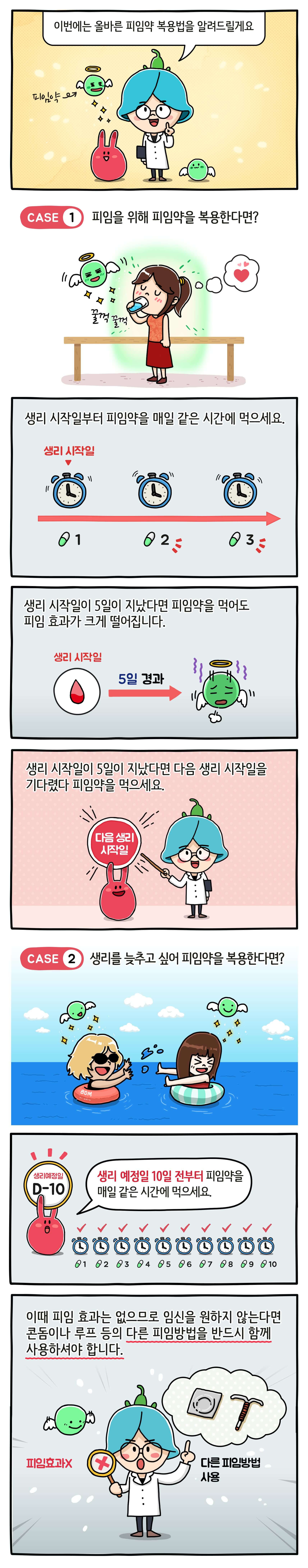피임약 복용 안내 인포그래픽